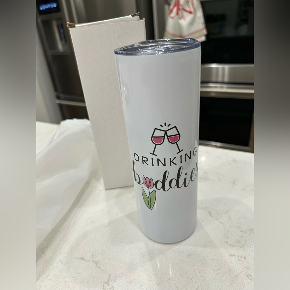 New White Drinking Buddies Tumbler